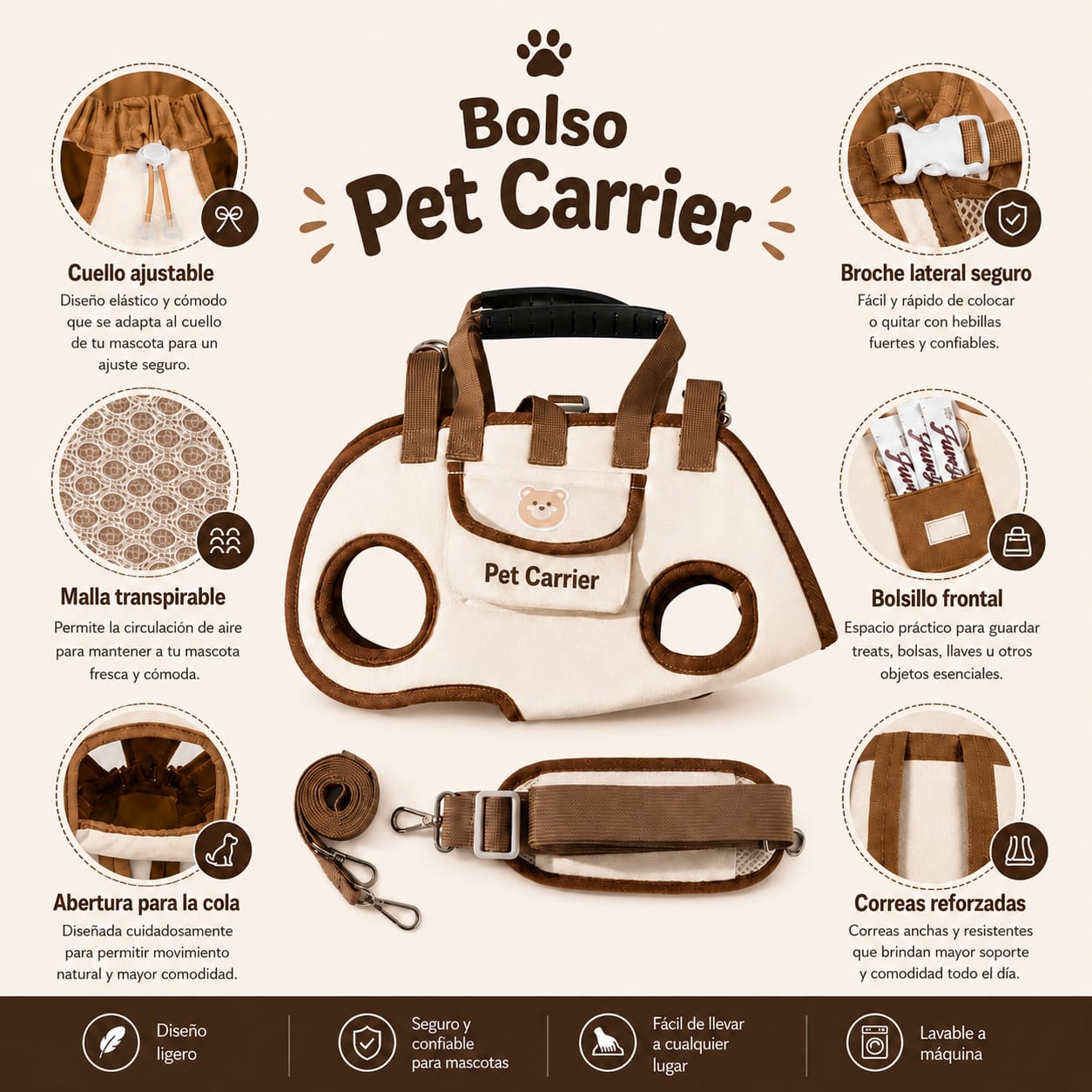 bolso para llevar la mascota